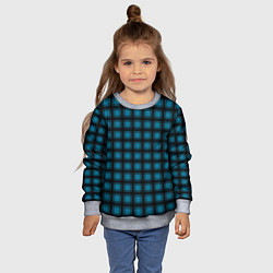 Свитшот детский Black and blue plaid, цвет: 3D-меланж — фото 2