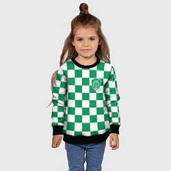 Свитшот детский ФК Ахмат на фоне бело зеленой формы в квадрат, цвет: 3D-черный — фото 2