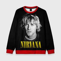 Свитшот детский Nirvana - Kurt Donald Cobain, цвет: 3D-красный