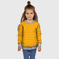 Свитшот детский Оранжевые линии зиг-заги, цвет: 3D-меланж — фото 2
