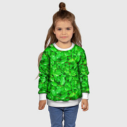 Свитшот детский Зелёные листья - текстура, цвет: 3D-белый — фото 2