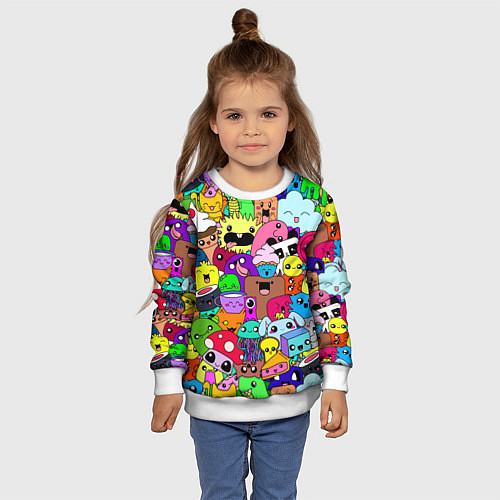 Детский свитшот Монстрики Nastiprazdnik / 3D-Белый – фото 4