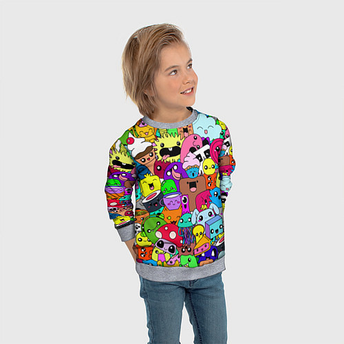 Детский свитшот Монстрики Nastiprazdnik / 3D-Меланж – фото 3