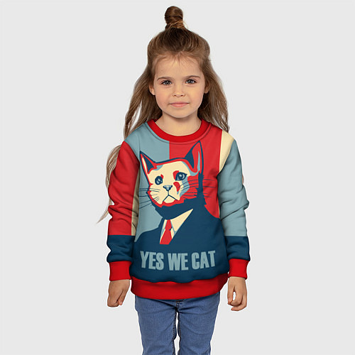 Детский свитшот YES WE CAN T / 3D-Красный – фото 4