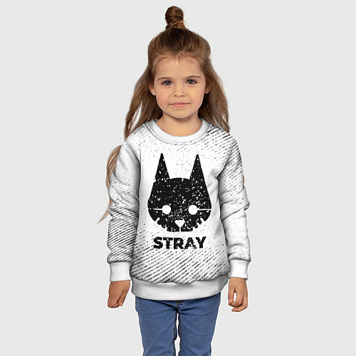 Детский свитшот Stray с потертостями на светлом фоне / 3D-Белый – фото 4
