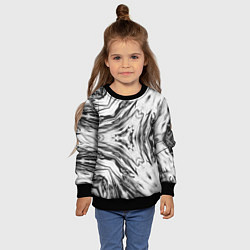 Свитшот детский Черно-белый абстрактный узор Трио, цвет: 3D-черный — фото 2