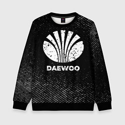 Свитшот детский Daewoo с потертостями на темном фоне, цвет: 3D-черный
