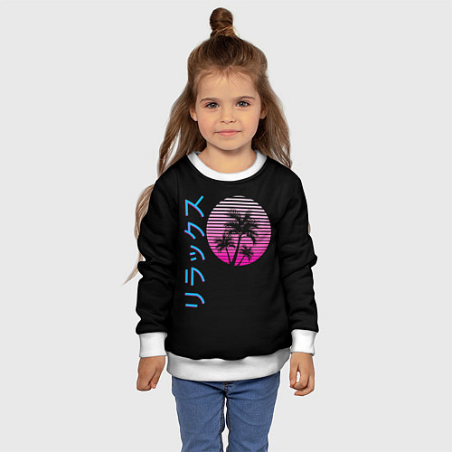 Детский свитшот Закат Градиент / 3D-Белый – фото 4