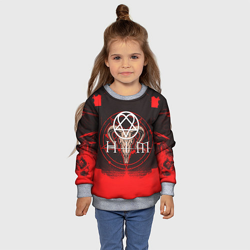 Детский свитшот HIM star / 3D-Меланж – фото 4