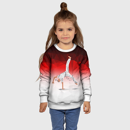 Детский свитшот Капоэйра на одной руке / 3D-Белый – фото 4