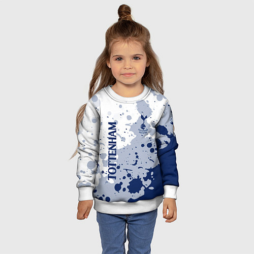 Детский свитшот Tottenham hotspur Брызги красок / 3D-Белый – фото 4
