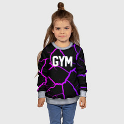 Свитшот детский Gym - Трещины неоновые, цвет: 3D-меланж — фото 2