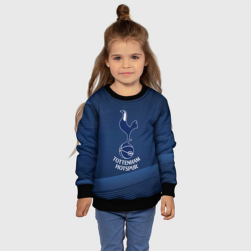 Детский свитшот Tottenham hotspur Синяя абстракция / 3D-Черный – фото 4