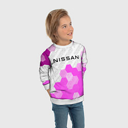 Свитшот детский Nissan pro racing: символ сверху, цвет: 3D-белый — фото 2
