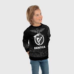 Свитшот детский Benfica с потертостями на темном фоне, цвет: 3D-черный — фото 2