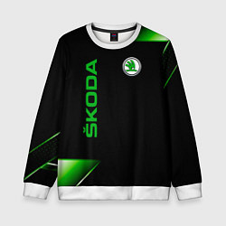 Свитшот детский Skoda Sport Абстракция, цвет: 3D-белый