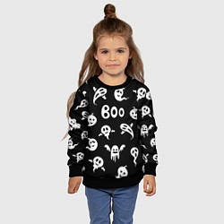 Свитшот детский Приведение Boo Хэллоуин, цвет: 3D-черный — фото 2