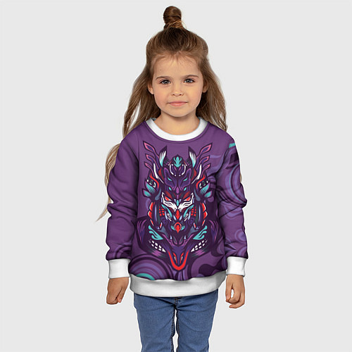 Детский свитшот Японский стиль- узорная маска / 3D-Белый – фото 4