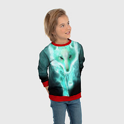 Свитшот детский Волк из света, цвет: 3D-красный — фото 2