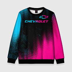 Детский свитшот Chevrolet - neon gradient: символ сверху