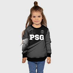 Свитшот детский PSG sport на темном фоне: символ сверху, цвет: 3D-черный — фото 2