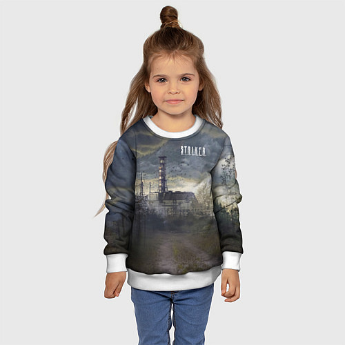 Детский свитшот STALKER Саркофаг / 3D-Белый – фото 4