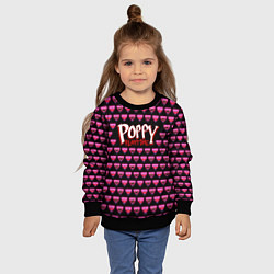 Свитшот детский Poppy Playtime - Kissy Missy Pattern - Huggy Wuggy, цвет: 3D-черный — фото 2