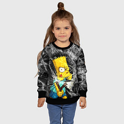 Свитшот детский Барт Симпсон разбил из рогатки стекло, цвет: 3D-черный — фото 2