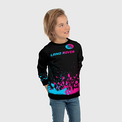 Свитшот детский Land Rover - neon gradient: символ сверху, цвет: 3D-черный — фото 2