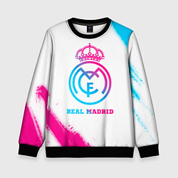 Детский свитшот Real Madrid neon gradient style