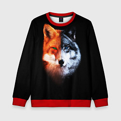 Свитшот детский Волк и Лисица, цвет: 3D-красный