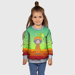 Свитшот детский Девочка на Марсе, цвет: 3D-меланж — фото 2