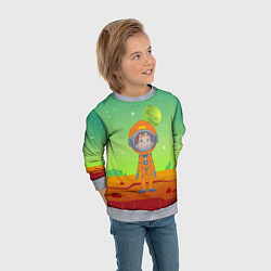 Свитшот детский Девочка на Марсе, цвет: 3D-меланж — фото 2