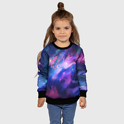 Свитшот детский Космическое туманное сияние, цвет: 3D-черный — фото 2