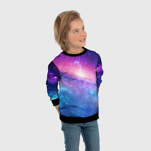 Детский свитшот Космическая воронка / 3D-Черный – фото 3