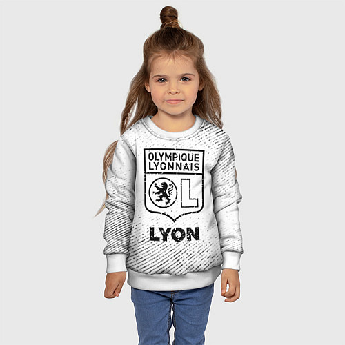 Детский свитшот Lyon с потертостями на светлом фоне / 3D-Белый – фото 4