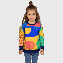 Свитшот детский Геометрические разноцветные фигуры, цвет: 3D-синий — фото 2