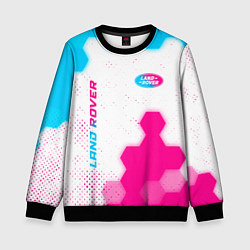 Детский свитшот Land Rover neon gradient style: надпись, символ
