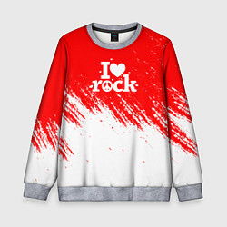 Свитшот детский I love rock - краска, цвет: 3D-меланж