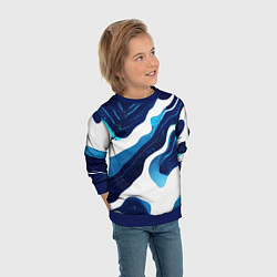 Свитшот детский Синие разводы краски, цвет: 3D-синий — фото 2