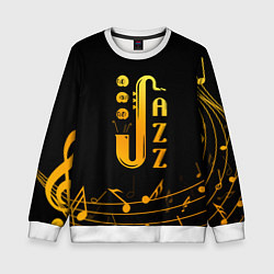 Свитшот детский Jazz - ноты, цвет: 3D-белый