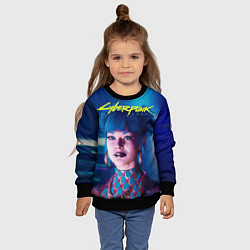Свитшот детский Чери - киберпанк, цвет: 3D-черный — фото 2