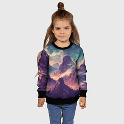Свитшот детский В горах Вечерний пейзаж, цвет: 3D-черный — фото 2