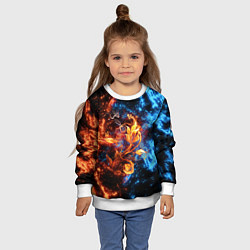 Свитшот детский Огонь и вода - Огненный цветок, цвет: 3D-белый — фото 2