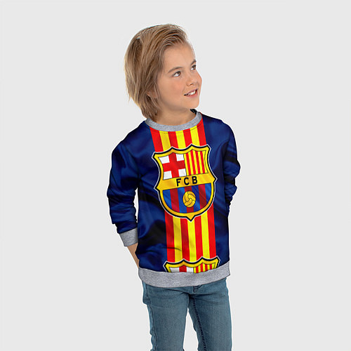 Детский свитшот Фк Барселона Лого / 3D-Меланж – фото 3