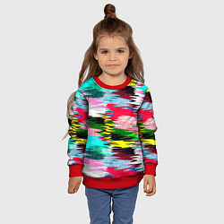Свитшот детский Абстрактный многоцветный неоновый узор, цвет: 3D-красный — фото 2