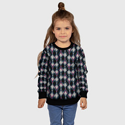Свитшот детский Классический ромбовидный текстурированный узор на, цвет: 3D-черный — фото 2
