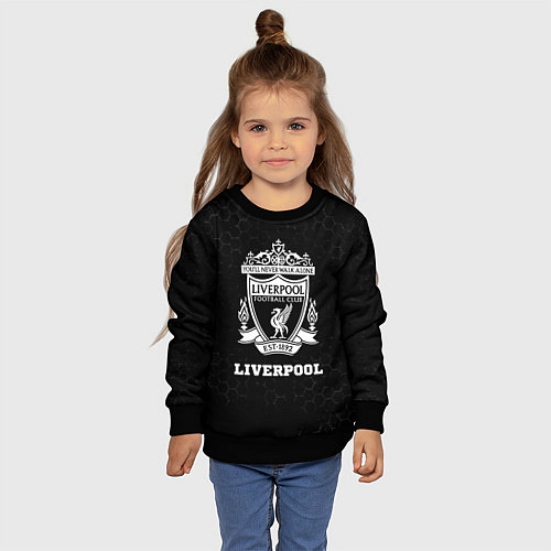 Детский свитшот Liverpool sport на темном фоне / 3D-Черный – фото 4