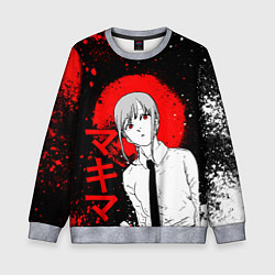 Свитшот детский Человек-бензопила - манга - Макима, цвет: 3D-меланж