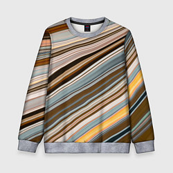 Свитшот детский Colored wavy lines, цвет: 3D-меланж